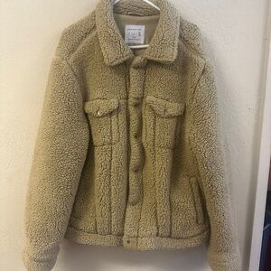 Urban Outfitters Tan Sherpa trucker jacket